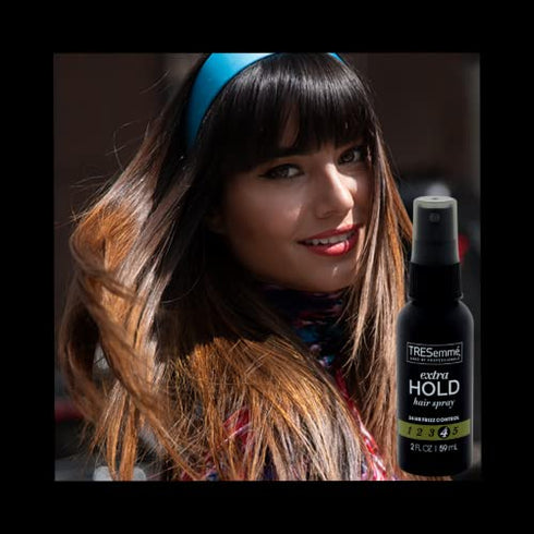 TRESemmé Tres Two Spray with Extra Hold Non-Aerosol Hairspray, Travel Size, Extra-Firm Control, Strong Hold with Touchable Feel, Humidity Resistant, Frizz Control, 2 pk – 2 oz Bottles