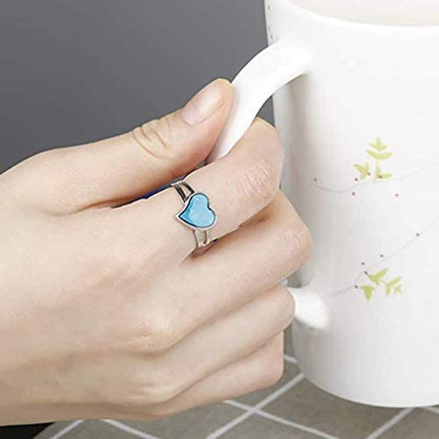 Viseaga Childrens Mood Ring Jewelry,Kids Adjustable Mood Ring Set,2 Pcs Turtle & Heart Color Changing Child Mood Ring Adjustable Mood Rings for Girls