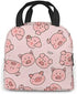 Cute Pigs Lunch Bag for Women Insulated Lunch Box with Front Pocket for Work Reusable Cooler Tote Bag for Office School Picnic Hiking Beach