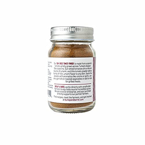 Burlap & Barrel - Sun-Dried Tomato Powder - Add Deep Umami and Savory Tanginess to Your Dishes - Use Instead of Tomato Paste - Great on Popcorn, Fried Chicken, in Sauces and Salads - 2.5oz Glass Jar
