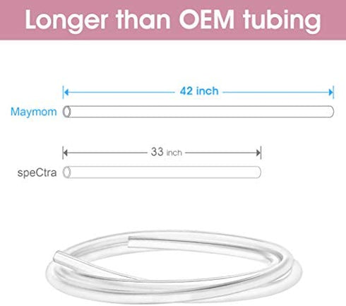 2 Replacement Tubings Compatible with Spectra S1 Spectra S2 Replace Spectra Tubes; BPA Free, DEHP Free; 42 Inches; Longer Than Original Spectra Tubing; Generic Aftermarket Silicone Tubing