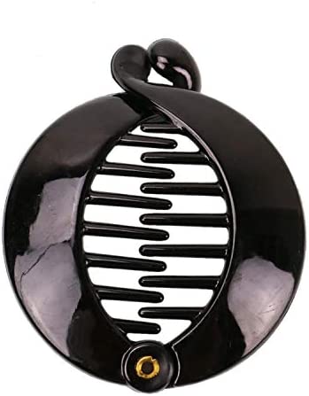 WEFOO 12Pcs 2.5" Black Round Banana Clips Effortless Beauty Assorted Side Combs Ponytail Hair Clip Comb Pin for Women Girls