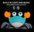 scientree Crawling Crab Baby Toy with Light Up and Music , Toddler Interactive Toys with Sensor Obstacle Avoidance Function,USB Rechargeable, Fun Moving Toy for Babies, Toddlers and Kids