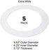 5 Pack Gloss White Goof Trim Ring for 8" Inch Recessed Can Lighting Down Light, Outer Diameter 8.6 Inches, Inner Diameter 6.2 Inches