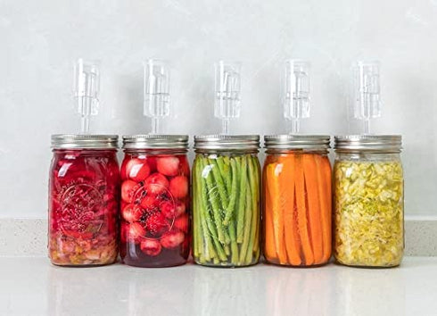 Jillmo Fermentation Kit, Stainless Steel Fermenting Kit for Wide Mouth Mason Jars (Jars Not Included)