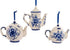 Kurt Adler 2-3" Porcelain Delft Blue Teapot Ornament Set of 3