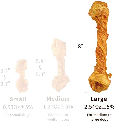 Afreschi Turkey Tendon Dog Treats for Signature Series, All Natural Human Grade Dog Chew, Ingredient Sourced from USA, Hypoallergenic, Easy to Digest, Rawhide Alternative, 1 Unit/Pack Bone (Large)