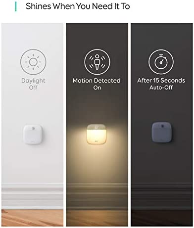 eufy by Anker, Lumi Stick-On Night Light, 2nd Generation Warm White LED, Motion Sensor, Bedroom, Bathroom, Kitchen, Hallway, Stairs, Energy Efficient, Compact, 3-Pack