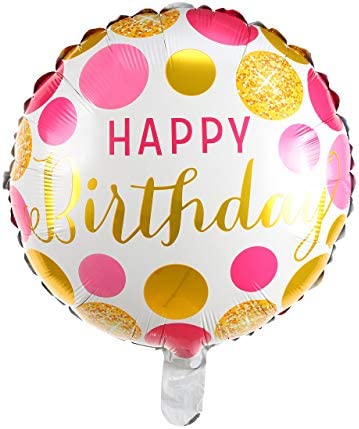 Happy Birthday Foil Balloons Round Mylar Helium Balloon Party Decorations Supplies 18 Inch Pack of 6