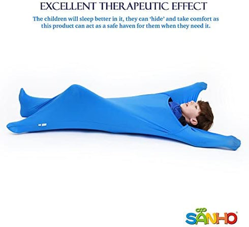SANHO Premium Sensory Sock Budy Sock, Perfect for Children with Sensory Processing Disorder, Updated Version (Blue, Small)