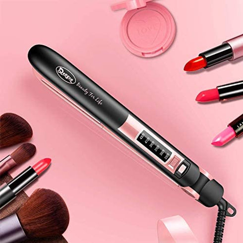 Deogra Flat Iron for African American Hair, Silk Press Flat Irons, Ceramic Tourmaline Ionic Flat Iron Hair Straightener with Keratin & Argan Oil Infused Plates, 1 inch 430? Curling Flat Iron