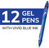 BIC Gel-ocity Quick Dry Blue Gel Pens, Medium Point (0.7mm), 12-Count Pack, Retractable Gel Pens With Comfortable Full Grip