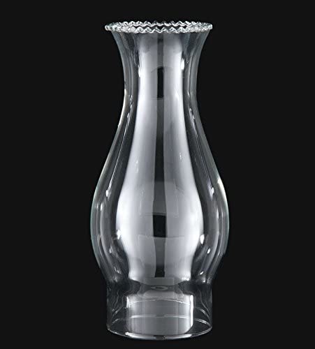 B&P Lamp 3 Inch by 8 1/2 Inch Clear Glass Crimped Top Chimney for Oil and Kerosene Style Lamps