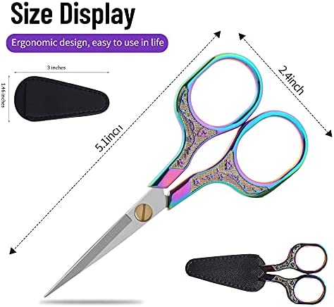 Small sharp scissors-Glexal 5 Inch Precision Scissors-2 pack,razor Sharp Blade Shears for craft embroidery sewing school office cutting