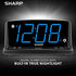 SHARP LED Digital Alarm Clock – Simple Operation - Easy to See Large Numbers, Built in Night Light, Loud Beep Alarm with Snooze, Bright Big Blue Digit Display