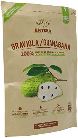 Simple y Entero Graviola / Guanabana, 100% Pure Leaf Powder, Helps You Boost Your Immune System, Vegan, 8 Oz, Bag