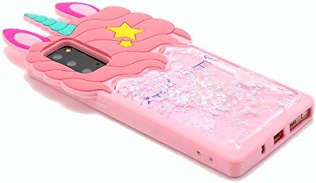 Quicksand Pink Unicorn Case for Galaxy Note 20,Awin Case 3D Cute Kids Girls Women Unicorn Bling Glitter Soft Silicone Rubber Case for Samsung Galaxy Note 20 /Note 20 5G 6.7inch (2020)