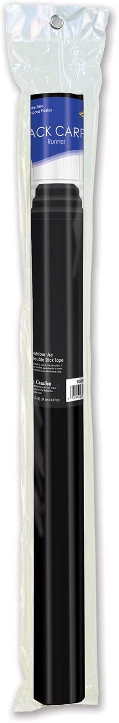 Beistle Black Novelty Polyester Fabric Aisle Runner For Weddings, Awards Night Theme, Proms, Ceremony Parties and Events