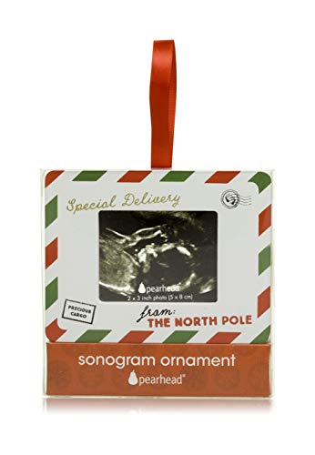 Pearhead Special Delivery Sonogram Christmas Ornament, Pregnancy Announcement Keepsake, Holiday Keepsake for Expecting Mothers, Gender-Neutral Baby Holiday Décor