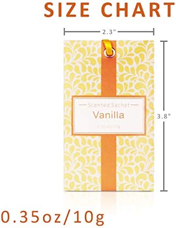 LA BELLEFÉE Scented Sachets Vanilla Fragrance Packets Perfume Envelopes Sachets, Idea for Mom, Home, Wardrobe, Drawer, Car, Closets. 14-Packs