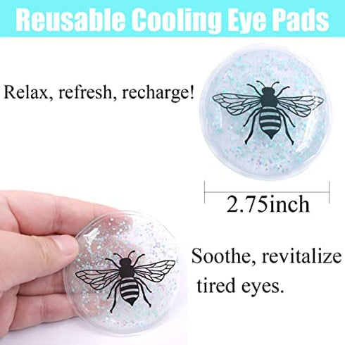 Reusable Gel Eye Pad, Cooling Eye Pads Reusable Small Ice Pack Under Eye Patches, Eye Hot Cold Treatment Pack for Redness, Pain Relief and Eye Relax (Bee)