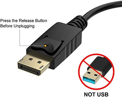 Moread DisplayPort (DP) to VGA Adapter, Gold-Plated Display Port to VGA Adapter (Male to Female) Compatible with Computer, Desktop, Laptop, PC, Monitor, Projector, HDTV - Black