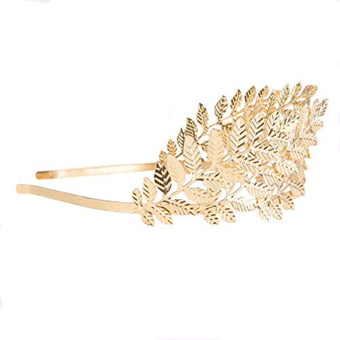 RIVERTREE Greek Goddess Headband Costumes Gold Leaf Branch Crown Hair Accessory Bridal Wedding Headpiece