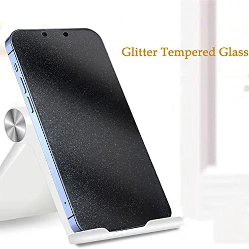 WIRIXSYD 2PCS Glitter Screen Protector Compatible with iPhone 14 Plus/iPhone 13 Pro max, Diamond Bling Shiny Sparkling Tempered Glass Suit for iPhone 13 pro max 6.7 Inch/iPhone 14 Plus 6.7 Inch