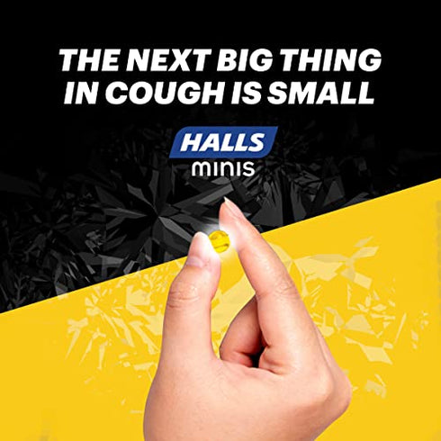 HALLS Minis Honey Lemon Flavor Sugar Free Cough Drops, 24 Drops