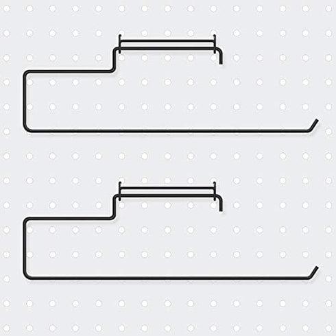 2 Pack Pegboard Paper Towel Holder, Stainless Steel Pegboard Hooks, Pegboard Organization Accessory Hook for Workshop, Garage, Kitchen, Laundry Room, Bathroom (Black)