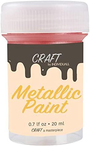 CRAFT Metallic Acrylic Paint Set - 8 Colors: Multi, Gold, Silver, Bronze, Copper - Shiny Metallic Effect - Premium Acrylic Paint - Extreme High Metal Pigmentation - For Canvas Painting or Any Surface - 8 x 20 ml / 0.7 fl oz