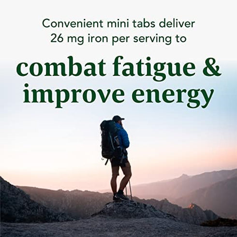 MegaFood Blood Builder Minis - Iron Supplement Shown to Increase Iron Levels Without Nausea or Constipation - Energy Support with Iron, Vitamin B12, and Folic Acid - Vegan - 60 Tabs (30 Servings)