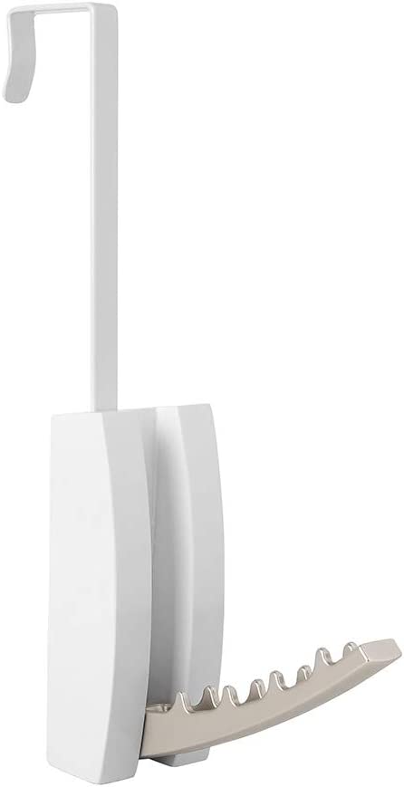 Umbra Valet Wall Mounted Floating Rack Modern, Sleek, Space-Saving Hanger with Retractable Hooks to Hang Coats, Scarves, Purses and More, 1, White/Nickel
