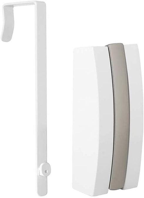 Umbra Valet Wall Mounted Floating Rack Modern, Sleek, Space-Saving Hanger with Retractable Hooks to Hang Coats, Scarves, Purses and More, 1, White/Nickel