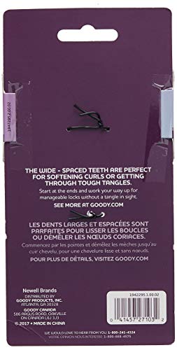 Goody Comb & Lift Hair Pick, Assorted Colors, 3 Count (Pack of 1)