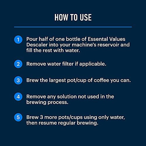 Keurig Compatible Descaling Solution & Keurig Cleaner (2 Uses) Works w/ Keurig Filter, Nespresso Descaling Kit, Breville, Coffee Pot Cleaner & Espresso Machines, Keurig Descaler / Keurig Accessories