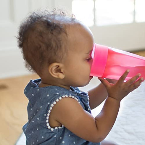 Dr. Brown's Cheers 360 Spoutless Training Cup, 9m+, 10 Ounce, Pink/Turquoise, 2 Count