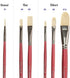 Oil Acrylic Paint Brushes Set. 100% Natural Chungking Hog Hair Bristle in Portable Organizer Plastic Container. 6pc Filbert Flat and Round Paintbrush Gift Kit.