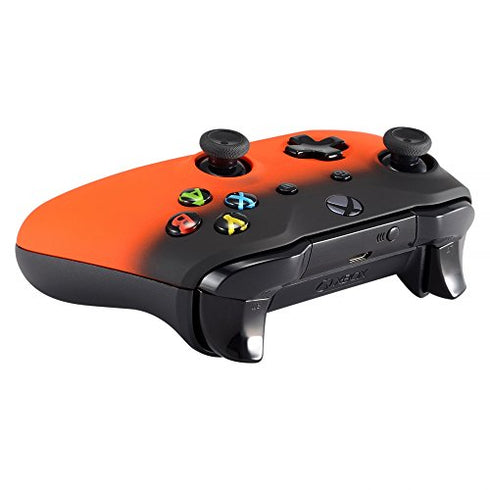eXtremeRate Shadow Orange Soft Touch Grip Front Housing Shell for Xbox One Wireless Controller 1708, Replacement Parts Top Faceplate Cover for Xbox One S/X Controller - Controller NOT Included