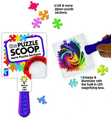 Ceaco - The Puzzle Scoop – A Lifting, Moving, Illuminating, and Magnifying Puzzle Accessory for All Puzzlers