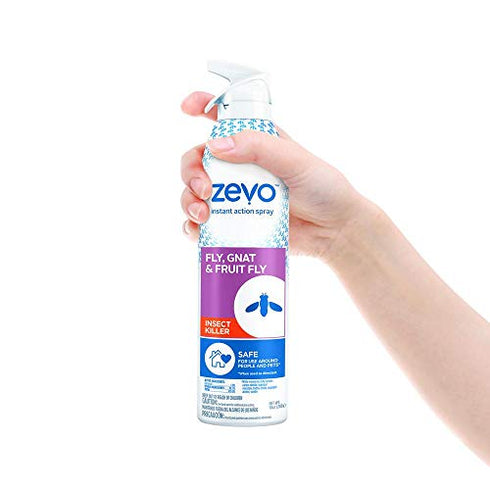 Zevo Instant Action Flying Insect Killer Repellent for Flies Gnats Fruit Flies & Other Flying Insects (10 oz) | Indoor Outdoor Use | Bio-Selective Pet People Friendly Safe | 10 Oz Bottle