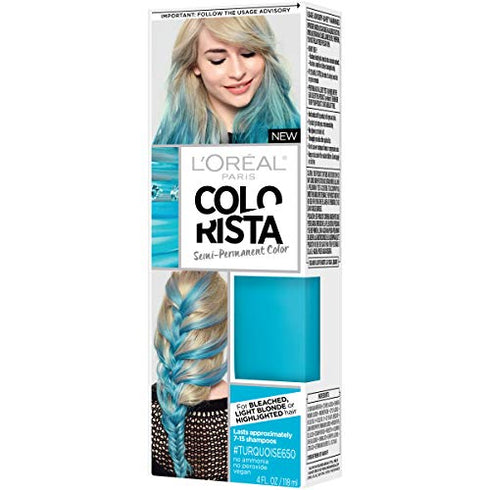 L'Oreal Paris Colorista Semi-Permanent for Light Blonde or Bleached Hair, Turquoise