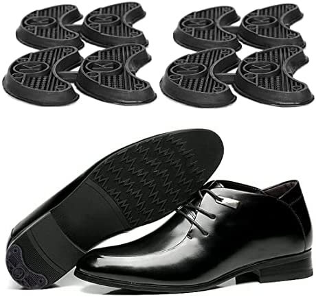 GOETOR Heel Plates 30 PCS Rubber Shoes Heel Taps Tips Repair Pad Replacement for Boots and Shoes with Nails (Black)