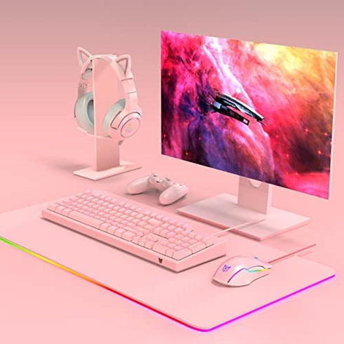 SIMGAL Pink Headphones Stand, Universal Gaming Headset Holder Hanger with Stable Base for SIMGAL K9 Cat Ear Headset(Not Included) and All Headphones