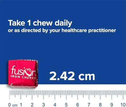 Bariatric Fusion Iron Soft Chew with Vitamin C | Cherry Flavored | Iron Supplement Chewy Vitamin for Bariatric Patients Including Gastric Bypass and Sleeve Gastrectomy | 60 Count | 2 Month Supply