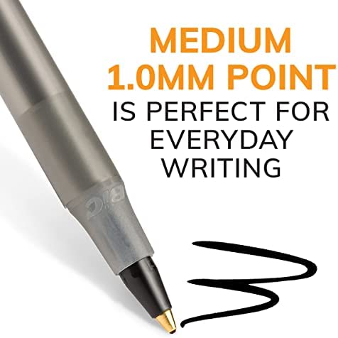BIC Round Stic Xtra Life Ballpoint Pens, Medium Point (1.0mm), Black, 60-Count Pack, Flexible Round Barrel For Writing Comfort (GSM609-BLK)