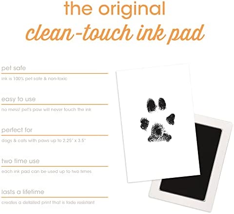 Pearhead Small Pet Paw Print Clean-Touch Ink Pad and Imprint Cards, for Small Sized Cats or Dogs, Pet Owner Gifts, DIY Keepsake Pawprint Maker, Black