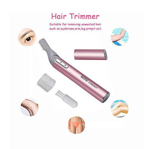 Tongtletech Mini Rotatable Lady Shaver Electric Bikini Facial Precision Trimmer Eyebrow Shaper Razor Kit Underarm Leg Body Hair Remover(Battery Operated) …
