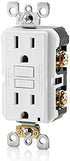 Leviton GFNT1-W Self-Test SmartlockPro Slim GFCI Non-Tamper-Resistant Receptacle with LED Indicator, Wallplate Included, 15-Amp, White