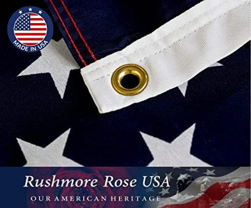 Rushmore Rose USA American Flag 3x5 - American Made USA Flag, Heavy Duty American Flag for Flag Pole, Wall, Classroom, House - American Flags for Outside 3x5 - All Weather Outdoor Flags
